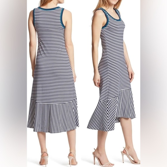 🎁 NWT ELLA MOSS Juniors Navy Tie Dye Sylvia Midi Hi Low Sleeveless dress… - Picture 5 of 13